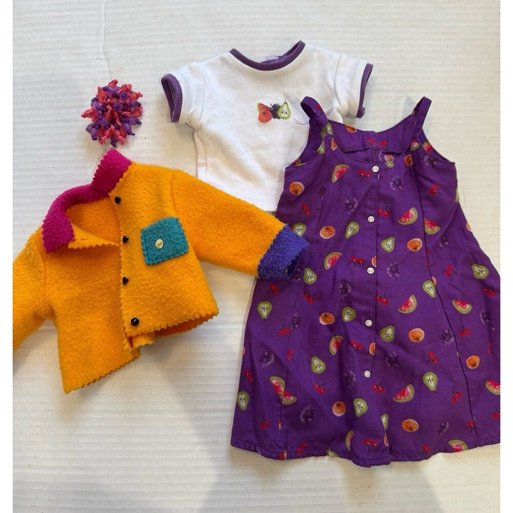 VTG American Girl Pleasant Company LAWN PARTY Birthday OUTFIT 1st Day Fruit Top